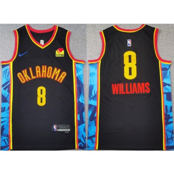 Mens 8 Jalen Williams Black City Edition Stitched Jersey
